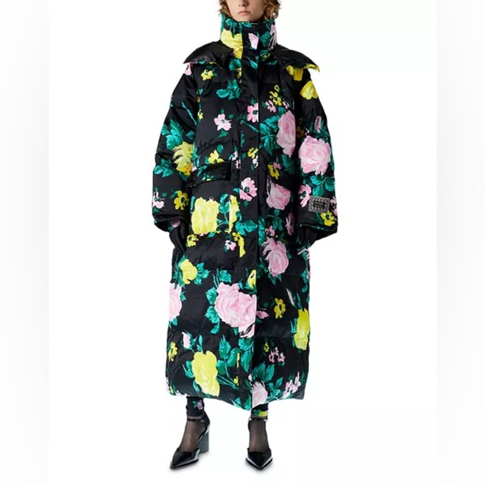 NWT Reversible Floral‎ Puffer Coat MAX&Co Richard Quinn Maxi Long Down Jacket